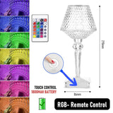 LED Diamond Table Lamp USB Touch Desk Lamp Eye-Protection Reading Lamp Crystal Projection Night Lights Home Bar Xmas Decor Light