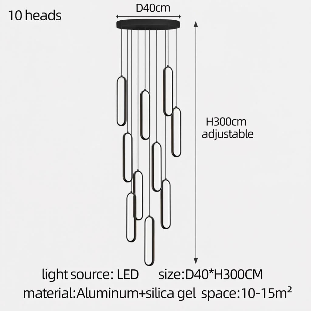 Minimalist Staircase Chandelier Nordic Modern LED Pendant Light Ceiling Lamp Hanging light For Living Room Restaurant Villa Loft