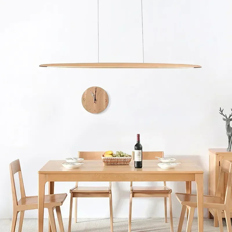 Nordic Design Walnut Long Table Lamp Modern Simple Zen Pendant Lights Japanese Style Tea Quiet Restaurant Home Decor Lamps LED