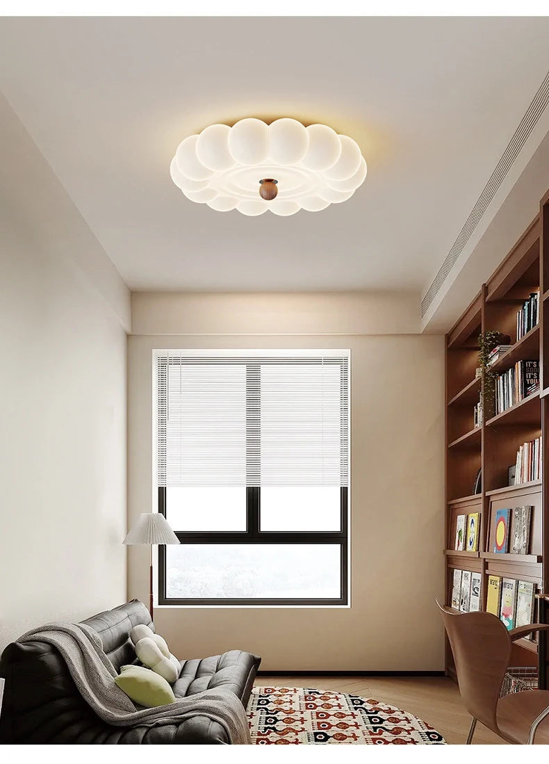 French retro cream lamp bedroom ceiling light creative master bedroom pendant light