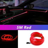 5M Car Interior LED Strip Light - Neon EL Wiring Decorative Lamp for Auto