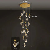 Modern Home Decoration Crystal Ceiling Lights Chandelier Staircase Pendant Lamp Living Room Hanging Lights Interior Lighting