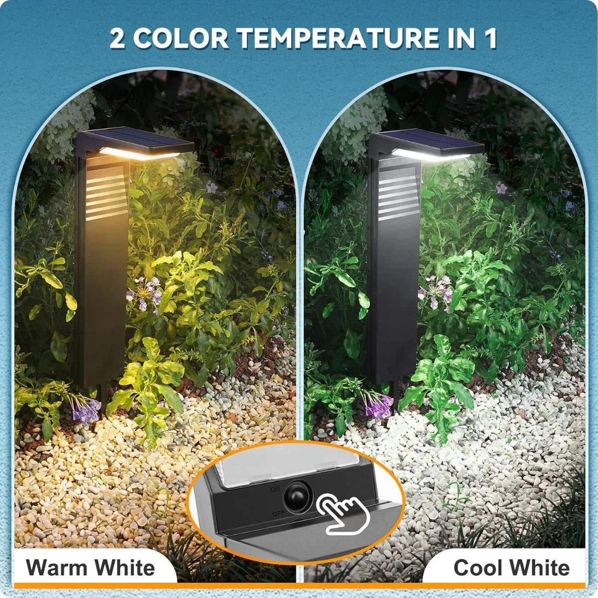 Solar Pathway Lights Outdoor Bright Garden Lawn Lamp (1-Pack / 2-Pack) - Waterproof Solar-Powered Landscape Lighting for Yard & Patio