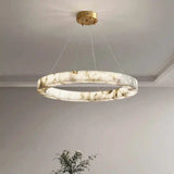 Faux Marble Round Pendant Light Artificial Stone Creative Hanging Lamp Living Room Dining Room Study Hotel Resin Ceiling Light