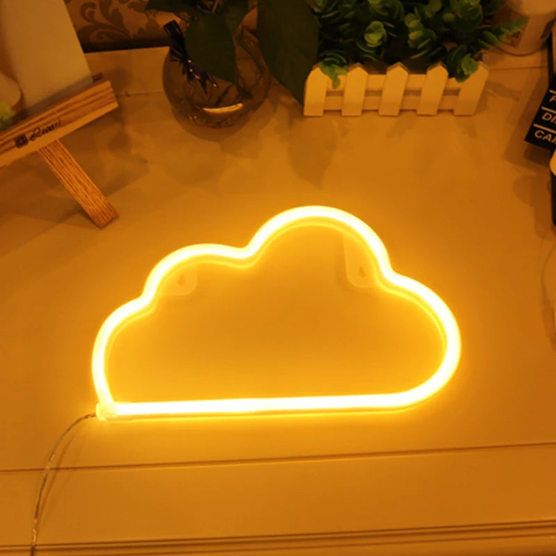 Star Cloud Moon  Neon Light Sign Lamp USB LED Night Lights Decoration for Home Wedding Bar Business Party  Xmas Gifts Neon Lamp