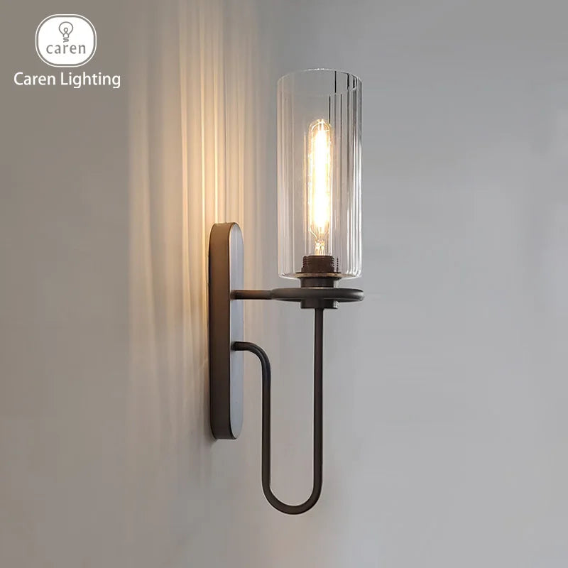 Caren Lighting Luxury wall sconces Shadow Modern nordic wall lamp e27 glass filement Edison hotel bedroom decorative interior