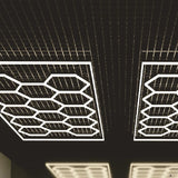 Factory Direct Hexagonal LED Garage Grid Light - Modular Honeycomb Work Lamp System for Car Beauty Shop, Gym & Barber Shop