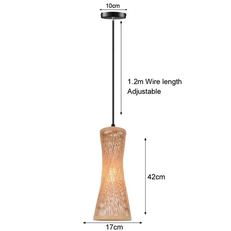 Classic Bamboo Luster's Chandelier Hanging Lamp Ceiling Handmade Rattan Pendant Light Fixture Weaving Home Living