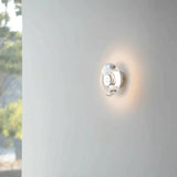 Modern Round Crystal Bedside Lamp Bedroom Living Room Italian LED Sconce Minimalist Art Circular Corridor Mirror Wall Lights