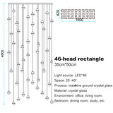 LED Villa Staircase Pendant Lights Long Cable Hanging crystal glass ball droplight for Restaurant Bar Indoor Decorative
