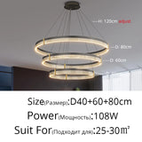 Nordic Living Room Pendant Light Luxury Ring Bedroom Lamp Modern Designer Lustre Home Decor Simple Dining Room Circle Chandelier