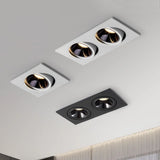 Recessed LED Ceiling Lamp Angle Adjustable 7W 24W Single/Double Head LED Spot lights Anti-Glare Downlight For Home Office Store
