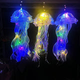 5PCS Jellyfish Hanging Night Light Lamp - Battery-Operated Bedroom Atmosphere Decor