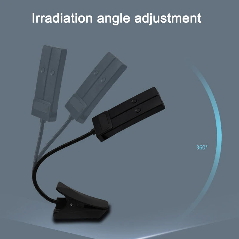 Table Lamp Rechargeable Foldable LED Eye-care Light With Clip For Reading Student