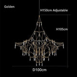 Starry Sky Villa Living Room Large Pendant Italian Minimalist Restaurant Lighting Modern Art Loft Staircase Crystal Pendant