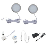 Zigbee3.0 DC12V Round Cabinet Lamp White 3000K/6000K Dimmable Timer Closet Shelf Tuya APP Voice Control for Alexa Google 2-9Pcs
