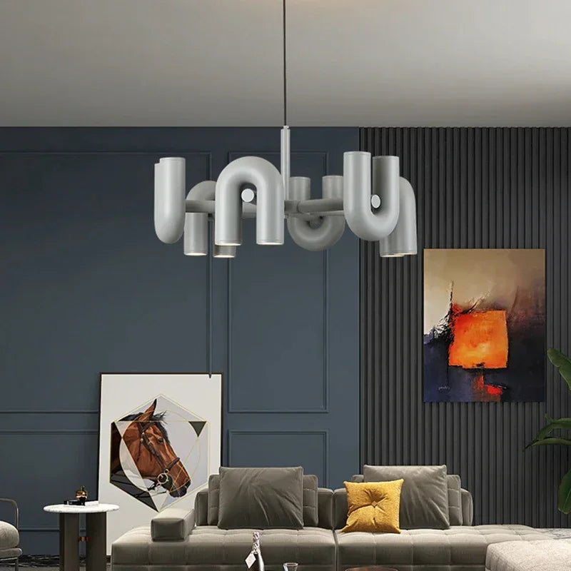 Nordic Creative U Shaped Pendant Light Restaurant Living Room Bedroom Personalized Minimalist Led Designer Decorative Chandelier