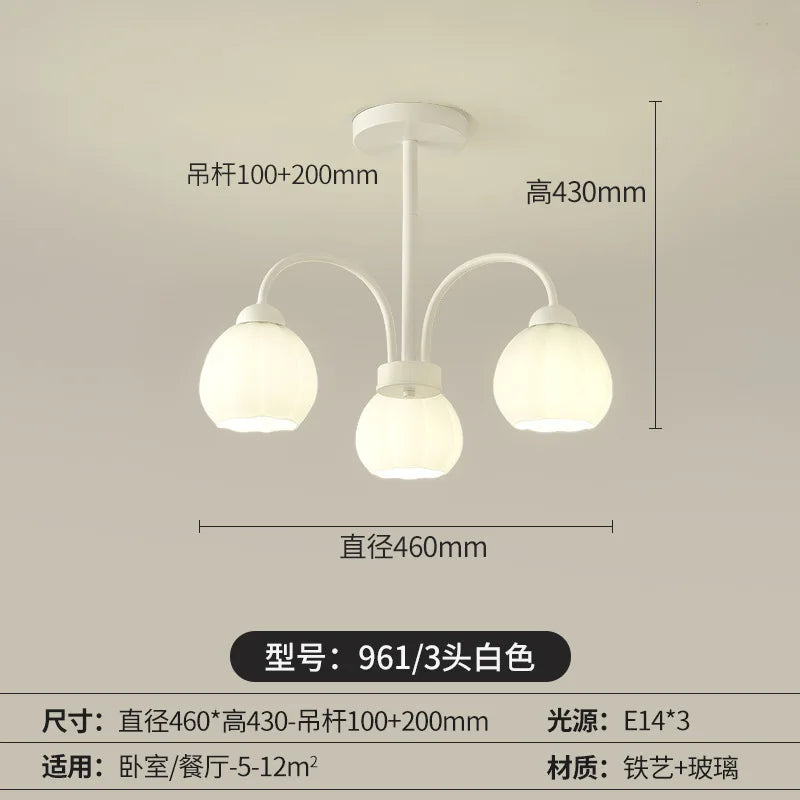 Living Room Chandelier Nordic  Match Green Dining Room Light French Pastoral Simple And Warm Bedroom Living Room Lamp