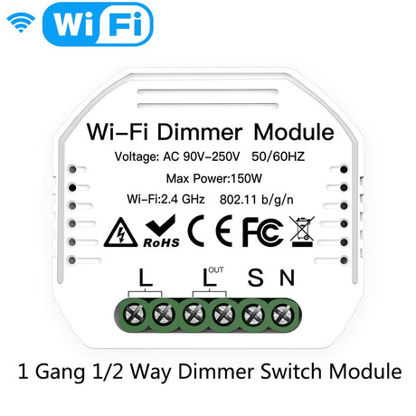 Wi Fi Smart Light Dimmer Module / Switch Module Smart Life Tuya APP Remote Control Work via Alexa Google Home 1/2 Way 1/2 Gang