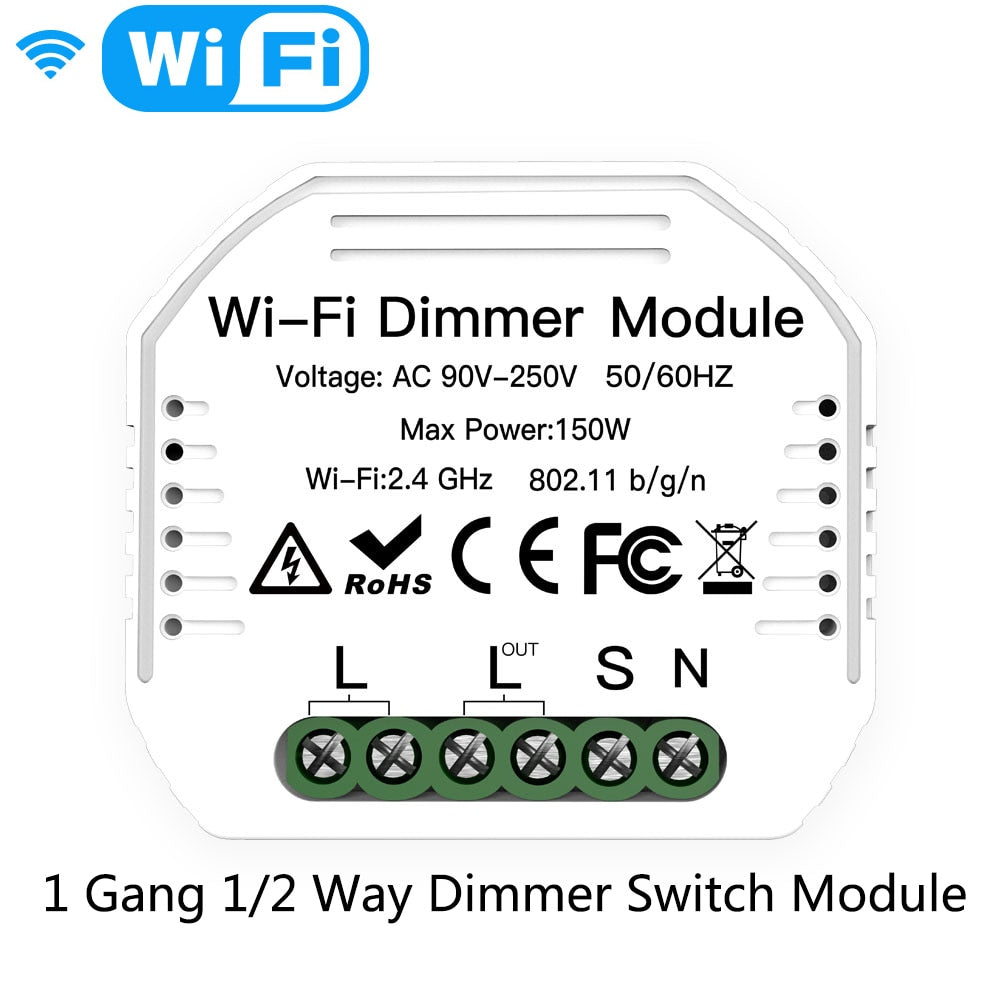 Wi Fi Smart Light Dimmer Module / Switch Module Smart Life Tuya APP Remote Control Work via Alexa Google Home 1/2 Way 1/2 Gang