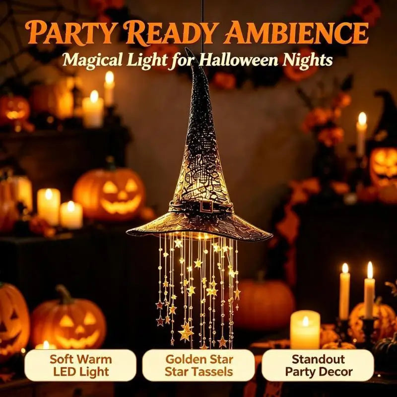 Lighted Witch Hat Hanging Chime, Lighted Witches Hat | Create Instant Magical GlowCreate Instant Magical Glow