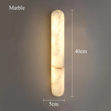 2026 Modern Luxury Natural Marble Wall Lamp - LED Long Oval Stone Sconce