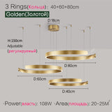 Nordic modern chandelier simple ring light led pendants round lamps