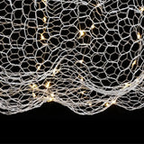 Modern Art Design Stars Fireflies Iron Mesh Cloud Chandelier Bedroom Stair Creative Restaurants Decorative Lighting Fixtures LED