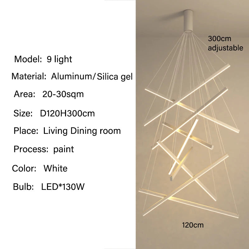 Modern Led Chandeliers Living Dining Room Kitchen Lighting Decor Lustre Pendant Lamp Indoor Duplex Hall Hanging Lights Fixture