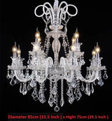Modern Crystal Hanging Chandelier Lighting For Living Room Hotel Hall K9 Luxury grade crystal white Arm Transparent Body Villa