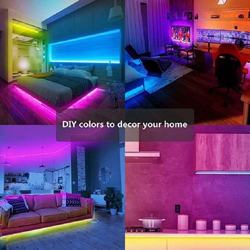 LED Strip Light for Room Christmas Decoration RGB 5050 Remote Control Music Bluetooth APP TV backlight Neon Party luces led