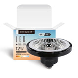 GU10 AR111 LED Reflector Light Bulb - 12W Professional Anti-Glare QR111 Spotlight