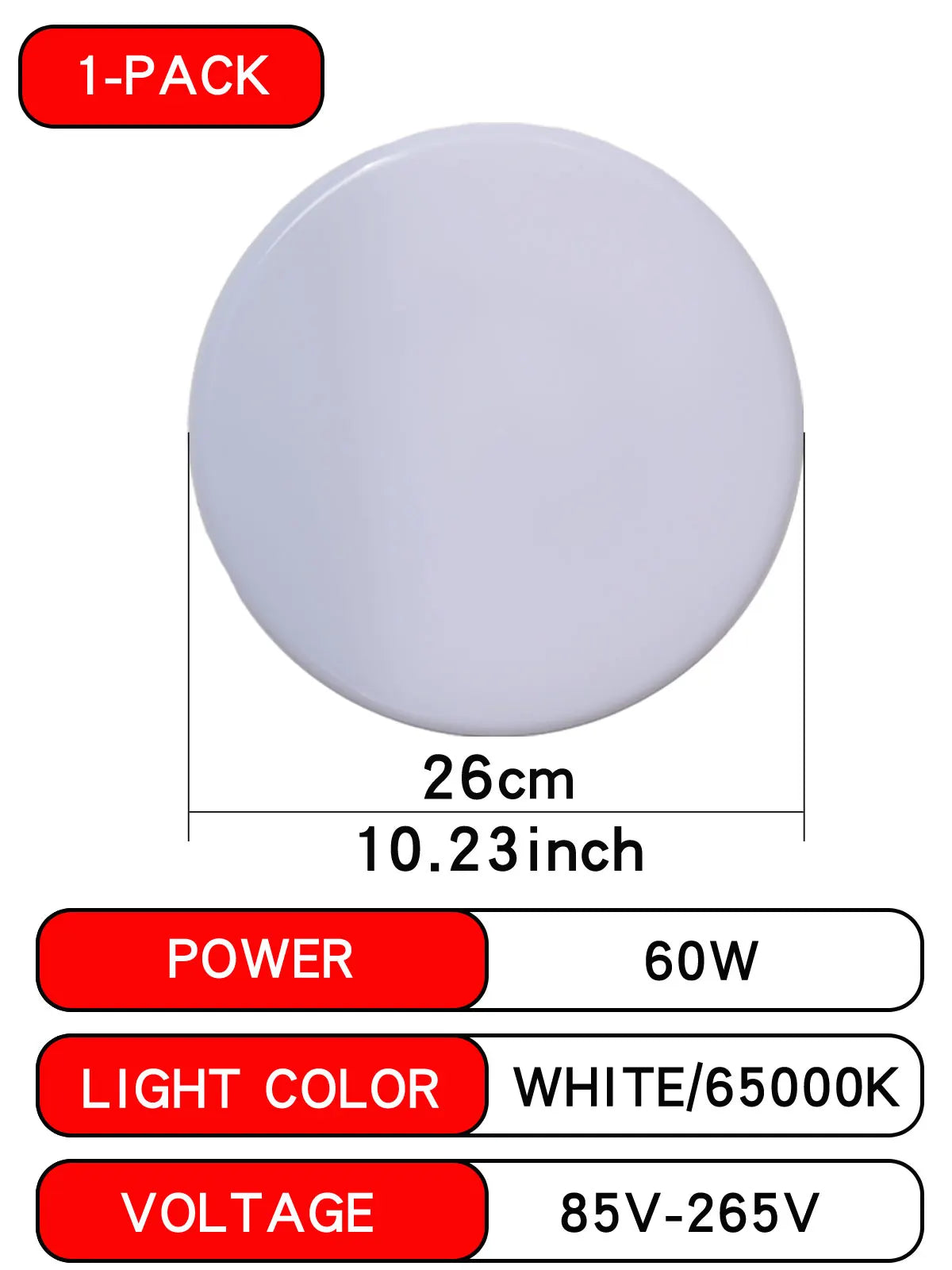 E27 LED Flying Saucer Bulb (30W/40W/60W) - 6500K Daylight Energy Saving Flat Ceiling Light Lamp for Garage & Home