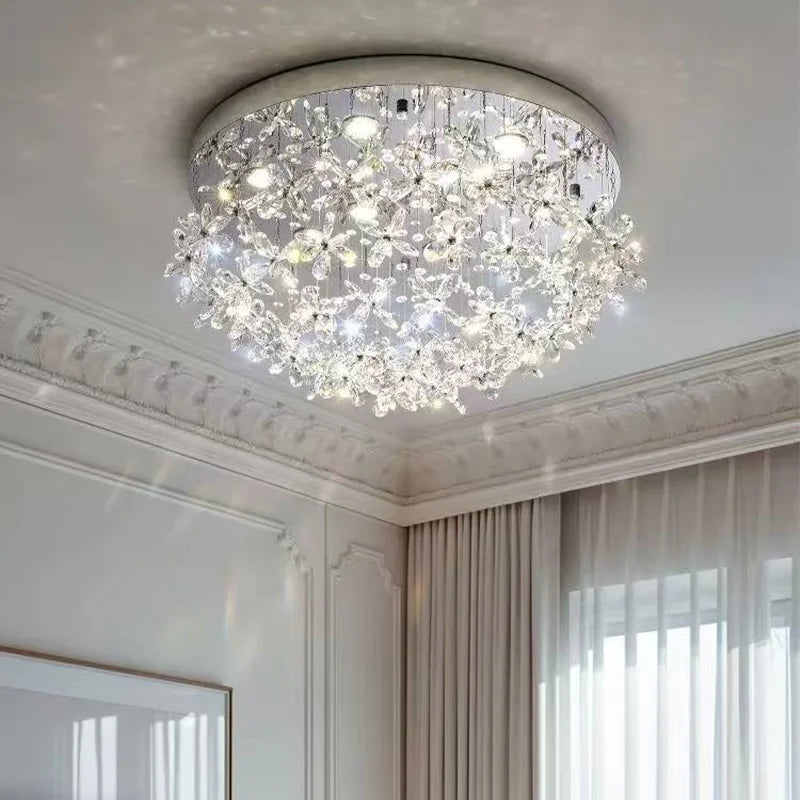 French Dining Room Crystal Led Pendant Lights Modern Luxury Bar Hanging Lamp Home Decor Led Suspend Light Led Luminarias