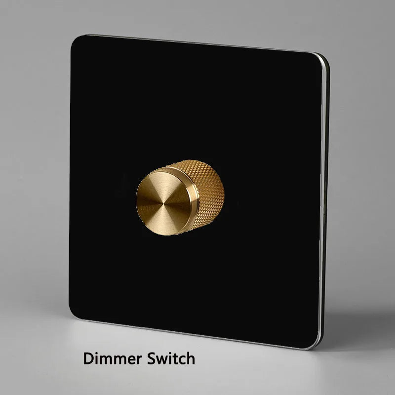 Type 86 Dimmer Switch 500W Gold Knob Adjusting the Brightness of Light For Living Room Dedicated Dimmer