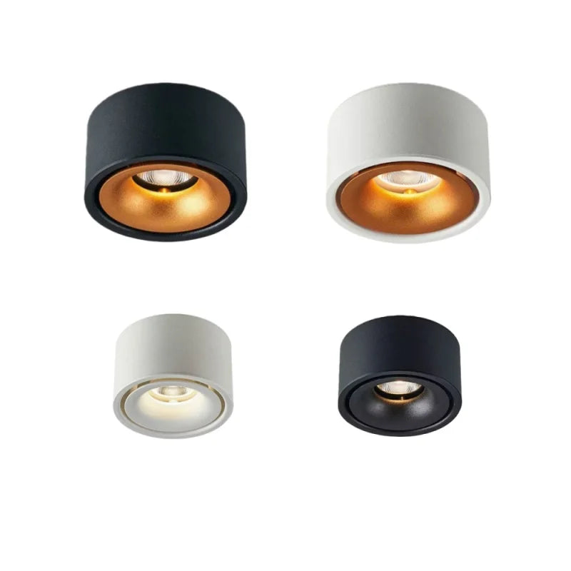 Circular dimmable LED surface mounted spotlight COB non opening ceiling light 9W/12W/15W/18W living room surface mounted tube li