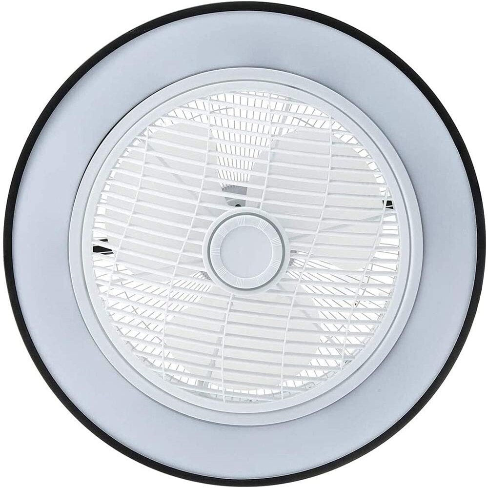 Modern Round Black/White/Gray 22 Inch LED Ceiling Fan Light with Remote Control for Study Room Bedroom