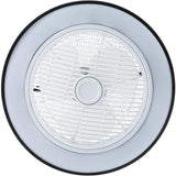 Modern Round Black/White/Gray 22 Inch LED Ceiling Fan Light with Remote Control for Study Room Bedroom
