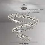 Simple Mix and Match Crystal Chandelier Living Room Ring Decorative Lights Luxury Stainless Steel Glossy Island LED Lights