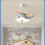 Children's Room Ceiling Led Light Creative Cartoon Airplane Chandelier Personality Boys and Girls Bedroom Lamp Fan Light Fixture