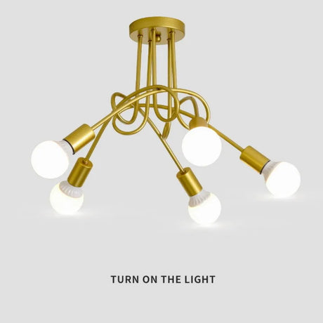 American Retro Ceiling Light Wrought Iron LED E27 Chandelier Black and White Lamp Living Room Decoration Home Lighting Fixture