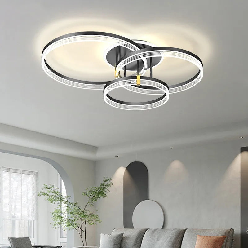 Nordic Living Room Pendant Light Luxury Ring Bedroom Lamp Modern Designer Lustre Home Decor Simple Dining Room Circle Chandelier