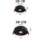 Recessed LED Down Light Dimmable Small Angle Anti-Glare COB Spotlights 7W Ceiling Lamp 3-8-15° Ambient Light AC85-265V Interior