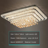 Modern Luxury Crystal LED Chandelier For Living Room Bedroom Dining Room Kitchen Ceiling Lamp Silver Chrome Remote Control Light