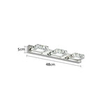 Square LED Mirror Light Bathroom Cosmetic room Round Crystal Wall Lamps 2-4head Stainless Steel indoor Lighting fixture