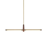Nordic Designer Long Strip Restaurant Island Chandelier Simple Creative Office Study Lamp Light Luxury All-Copper Tea Room Lamp
