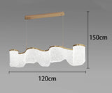 Medieval Bauhaus Luxury Fiberglass Paper Scarf Shape Wedge LED Pendant Light Lustre Lamps for Living Room Decoration Chandeliers
