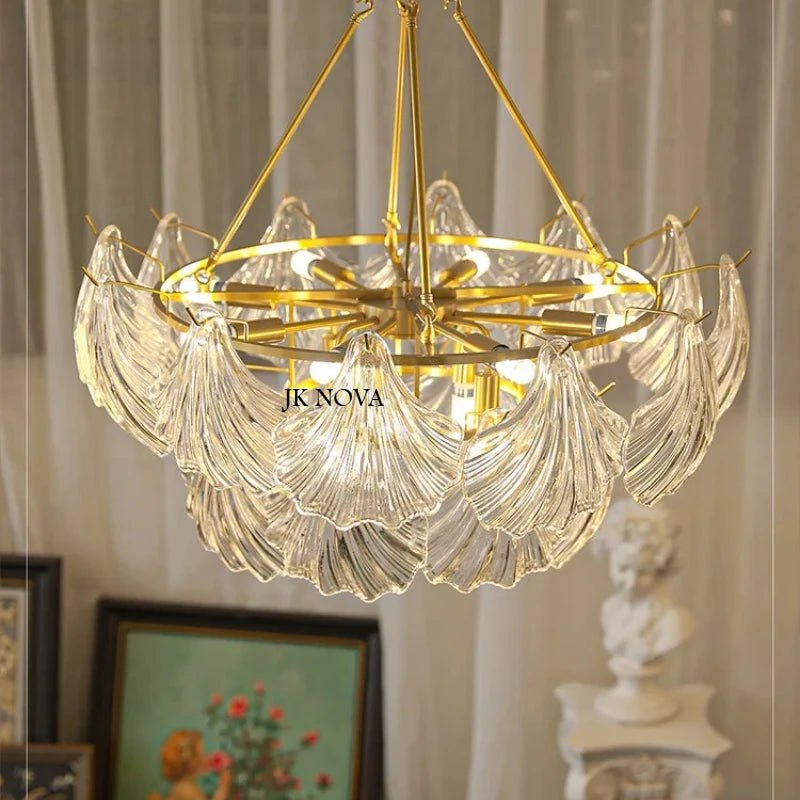 Living Room Pendant Light Post-modern Minimalist Luxury Bedroom  Creative Shell Crystal Glass Master Bedroom Dining Room Light