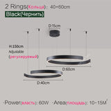 Nordic modern chandelier simple ring light led pendants round lamps
