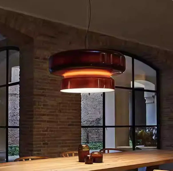 LED Fashion Glass Pendant Lights Modern Annular Chandelier Designer Hanging Lamp Home Room Decoration for Living Bedroom Fixture